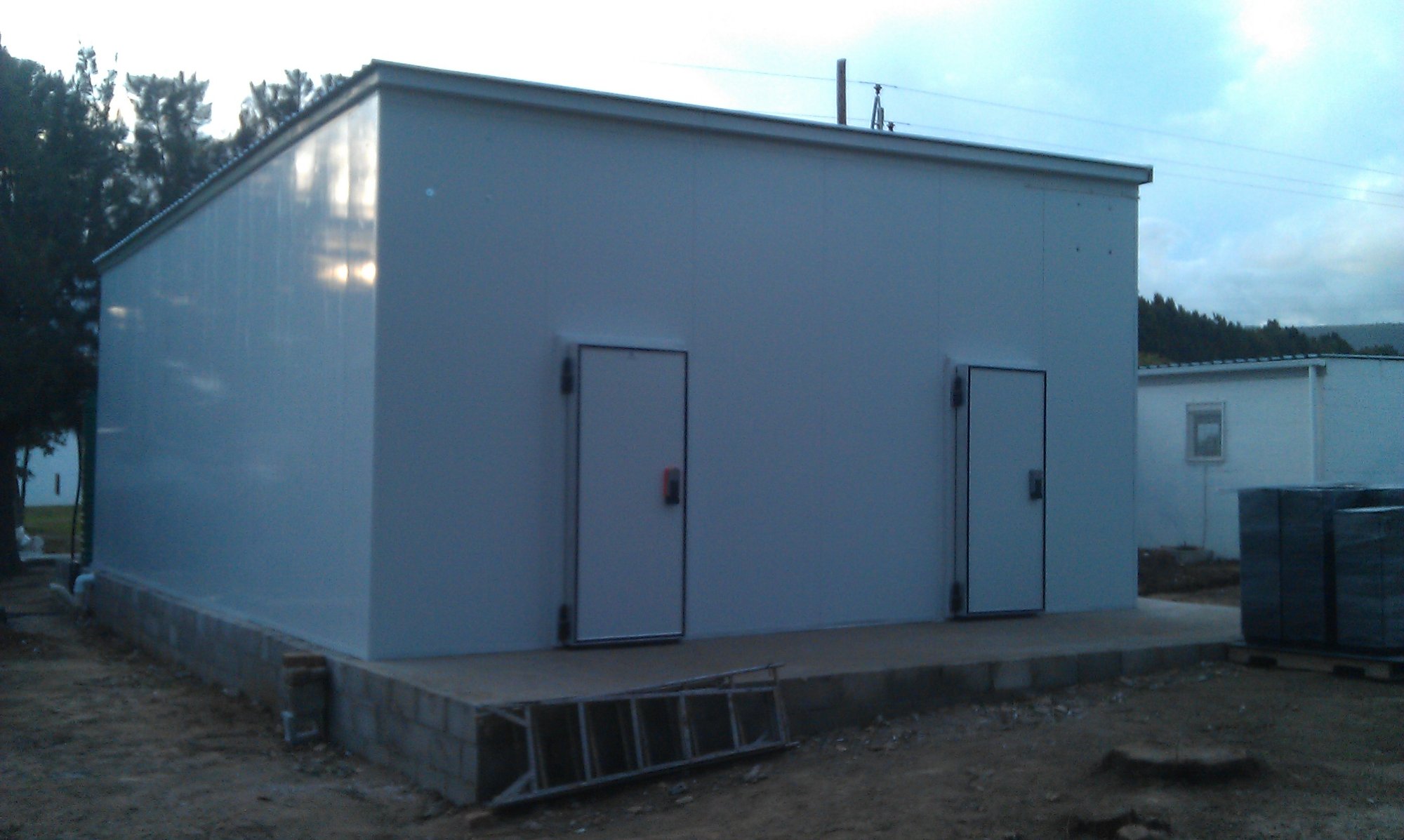 Rack frames assembled on site